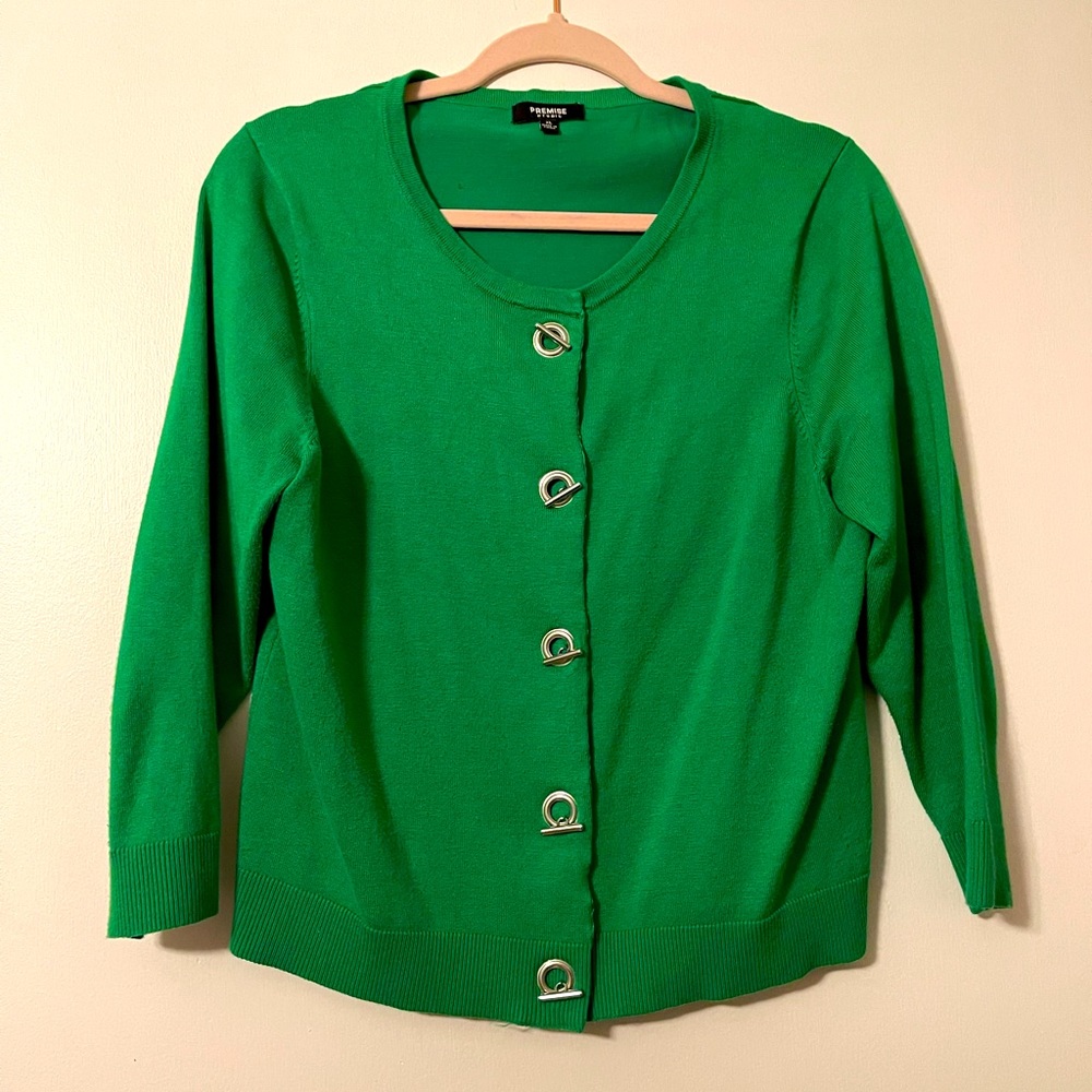 Green cardigan